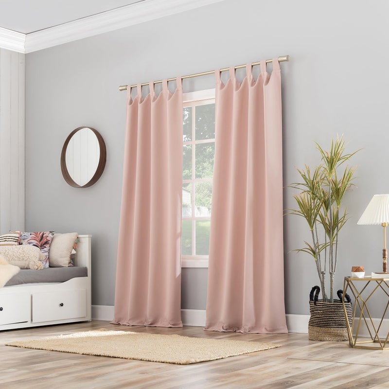 Sun Zero Easton Energy Saving Blackout Tab Top Curtain Panel, 40" x 95", Blush Pink - Image 5